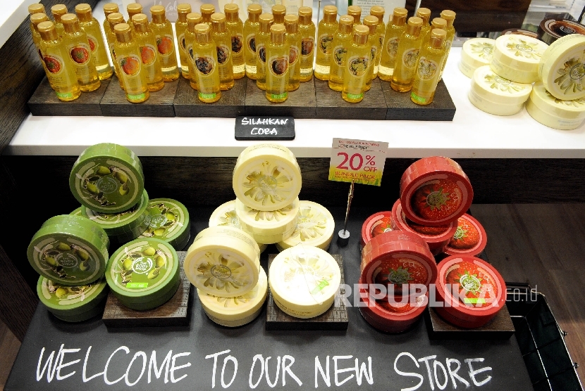 Sejumlah produk perawatan kulit dari The Body Shop.