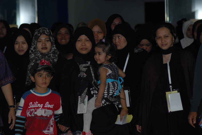 Sejumlah Tenaga Kerja Indonesia (TKI) yang melebihi izin tinggal (overstayed) di Arab Saudi saat tiba di Bandara Soekarno Hatta, Tangerang, Banten. (Ilustrasi)