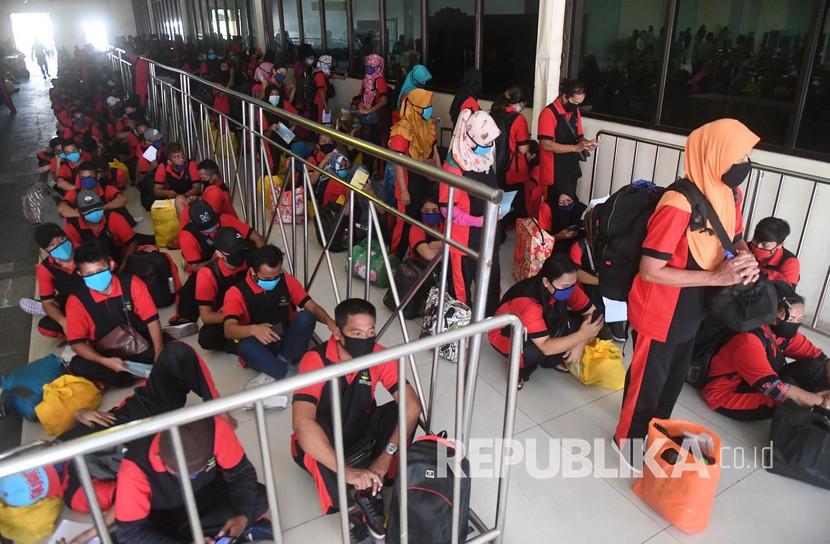 Sejumlah TKI Ilegal yang dipulangkan dari Malaysia. (Ilustrasi)
