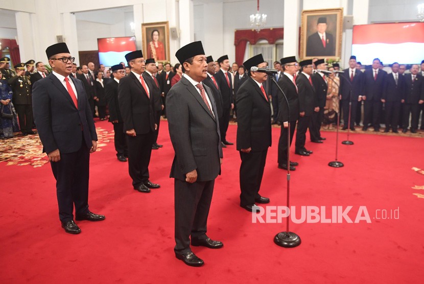 Sejumlah wakil menteri Kabinet Indonesia Maju bersiap untuk dilantik di Istana Negara, Jakarta, Jumat (25/10/2019). 