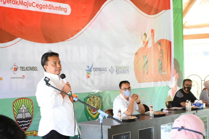 Sekda Kabupaten Sumedang, Herman Suyatman, saat peluncuran program Simpati.