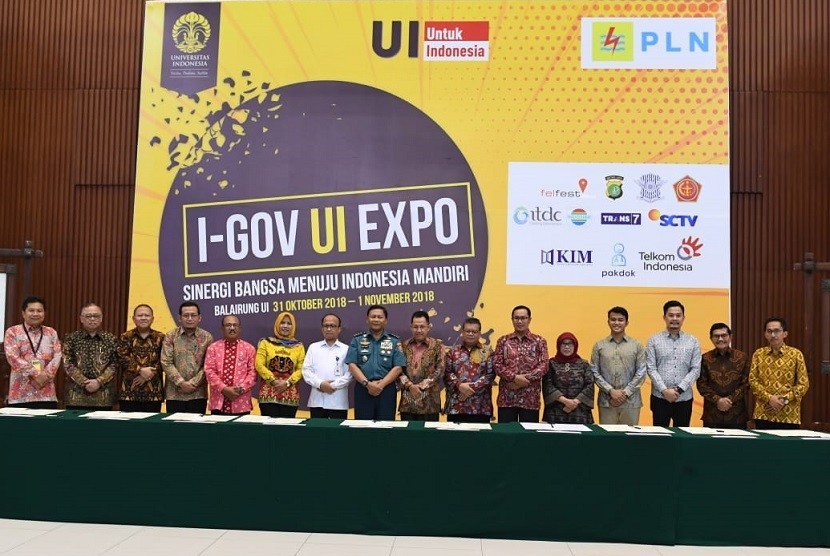 Sekjen Kemendes PDTT Anwar Sanusi menjadi pembicara dalam Industry-Government UI Expo 2018 di Balairung UI, Depok, Rabu (31/10).