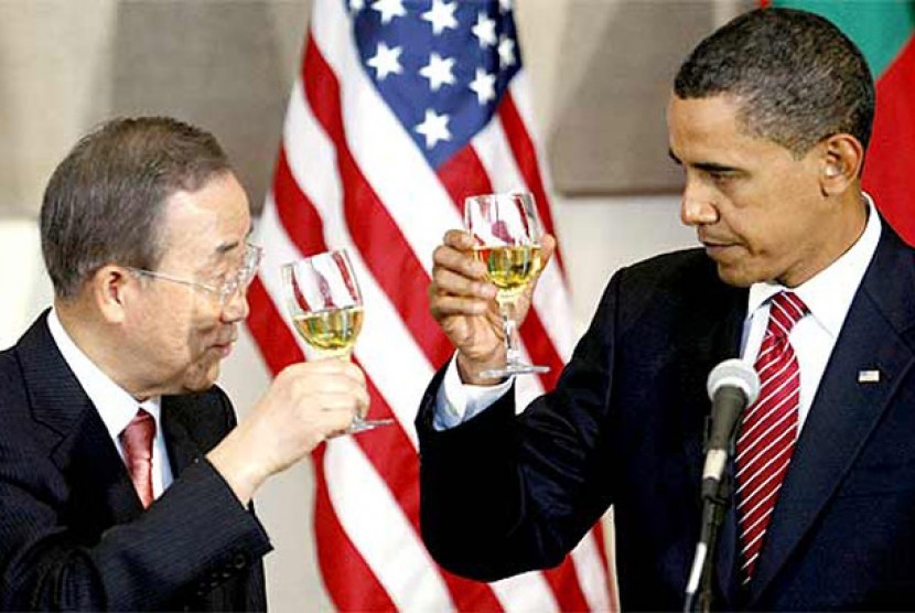 Sekjen PBB Ban Ki-moon dan Presiden AS Barack Obama