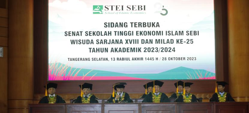 Sekolah Tinggi Ekonomi Islam SEBI (STEI SEBI) Depok menyelenggarakan wisuda sarjana yang ke-18 di Gedung UTCC, Tangerang Selatan (Tangsel), Sabtu (28/10/2023).
