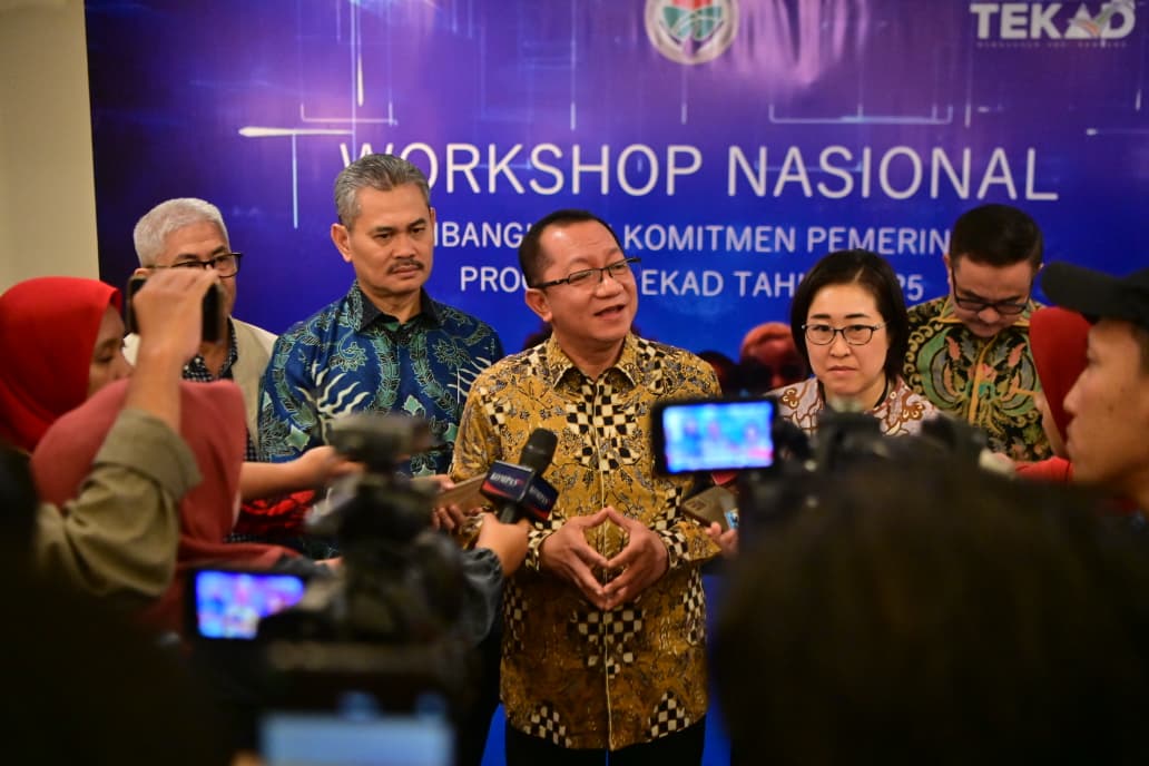 Sekretaris Jenderal Kementerian Desa dan Pembangunan Daerah Tertinggal (Sekjen Kemendes PDT), Taufik Madjid, saat membuka workshop Program TEKAD,  di Hotel Aryaduta Makassar, Jumat (29/8/2025). 