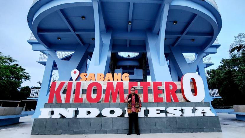 Sekretaris Jenderal PDIP Hasto Kristiyanto saat berkunjung ke titik nol Indonesia, Sabang, Jumat (23/9/2022).
