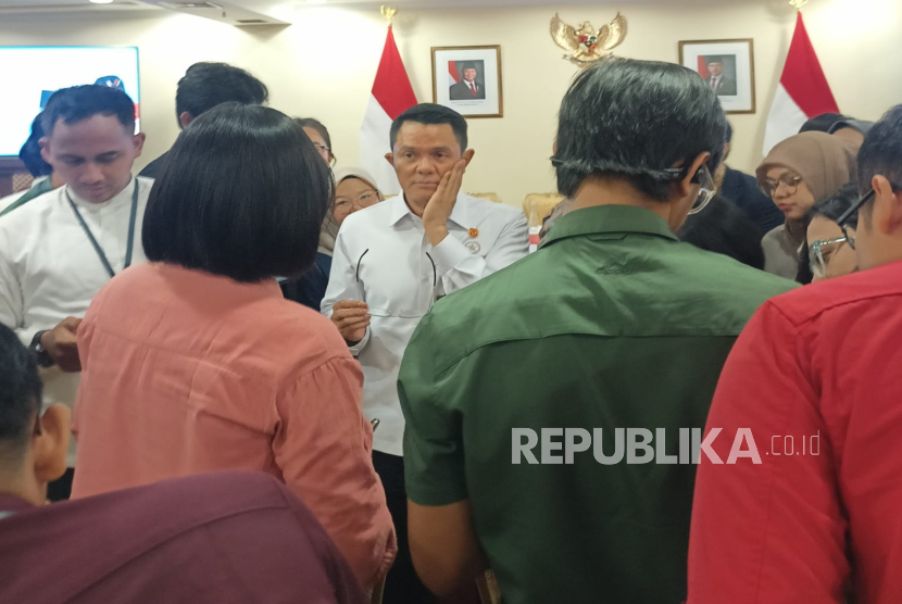 Sekretaris Presiden (Sespres) Mayjen Ariyo Windutomo di Wisma Negara Kompleks Istana Kepresidenan Jakarta, Senin (13/1/2025). 