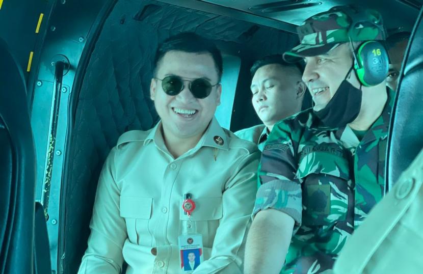 Sekretaris pribadi Menhan Prabowo Subianto, Agung Surahman (kiri) bersama Mayjen Rui Fernando Guedes Palmeiras Duarte.