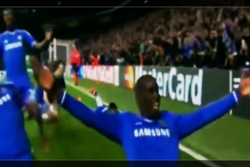 Selebrasi pemain Chelsea, Demba Ba