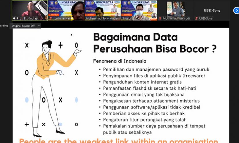 Seminar online yang diadakan oleh Universitas BSI (Bina Sarana Informatika) bekerja sama dengan Preinexus, menghadirkan narasumber Prof Dr Ir Richardus Eko Indrajit. Seminar online yang membahas tentang database management system (DBMS) ini, telah sukses digelar pada Kamis (25/11). 