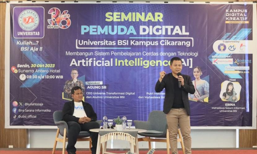 Seminar Universitas BSI memperkenalkan sistem pembelajaran dengan menggunakan Artificial Intelligence (AI).