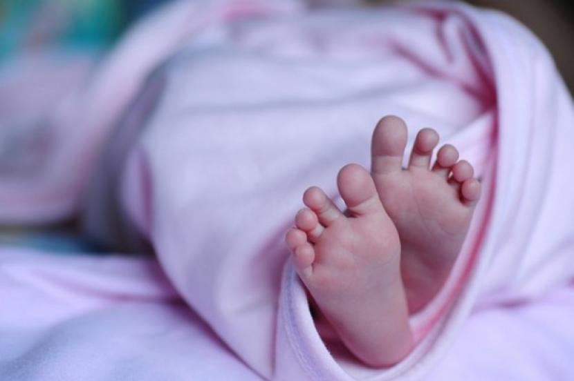 Ilustrasi bayi baru dilahirkan dan diberikan nama.