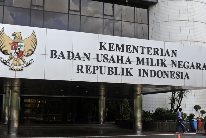 Gedung Kementerian BUMN di Jakarta, Rabu (17/12).  (Antara/Wahyu Putro)