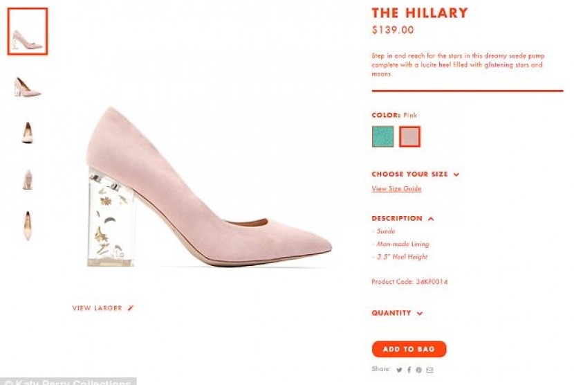 Sepatu yang dipakai Hillary Clinton