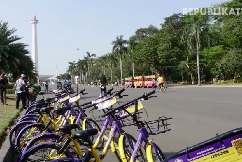 Sepeda gratis di Monas, Jakarta