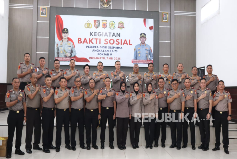 Serdik Sespimma Angkatan ke-73 tahun 2025 melaksanakan kegiatan bakti sosial dan donor darah, di Polres Indramayu, Rabu (7/5/2025).  