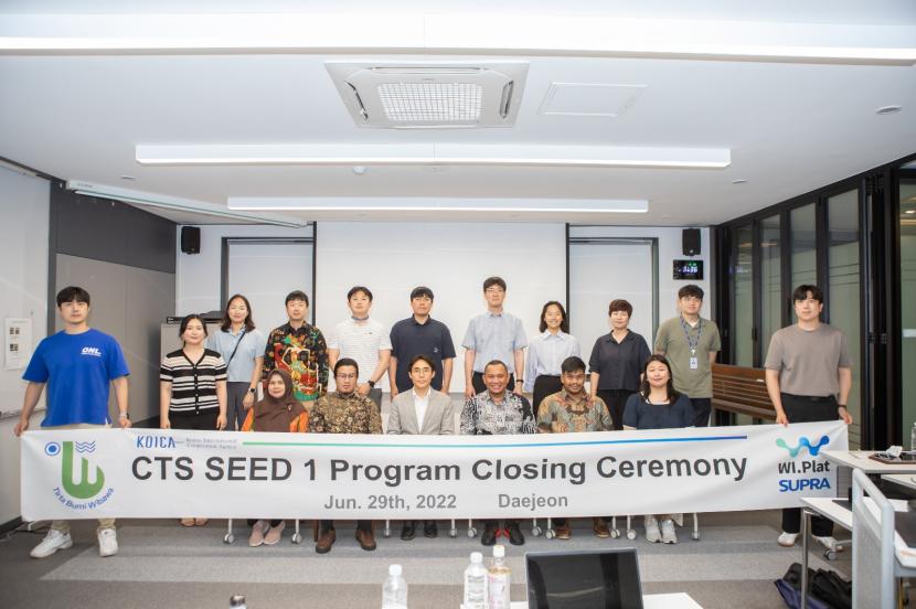 Seremoni penutupan keberhasilan pencapaian program CTS Seed 1, dihadiri oleh WI.Plat, K-Water, KOICA, PDAM TBS dan SUPRA di Kota Daejeon yang merupakan silicon valley Korea Selatan.