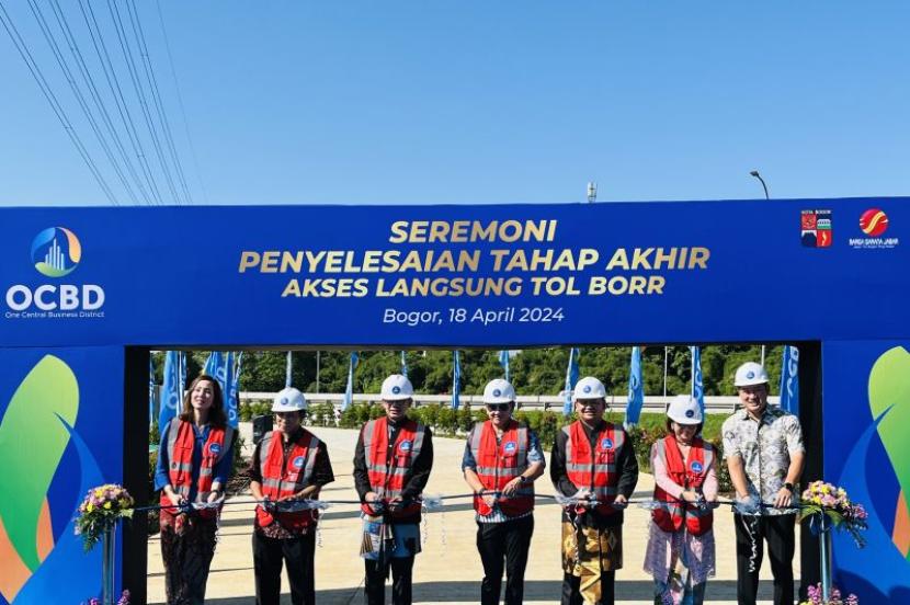 Seremoni penyelesaian tahap akhir akses Tol Bogor Outer Ring Road (BORR) di Kota Bogor, Kamis (18/4/2024).