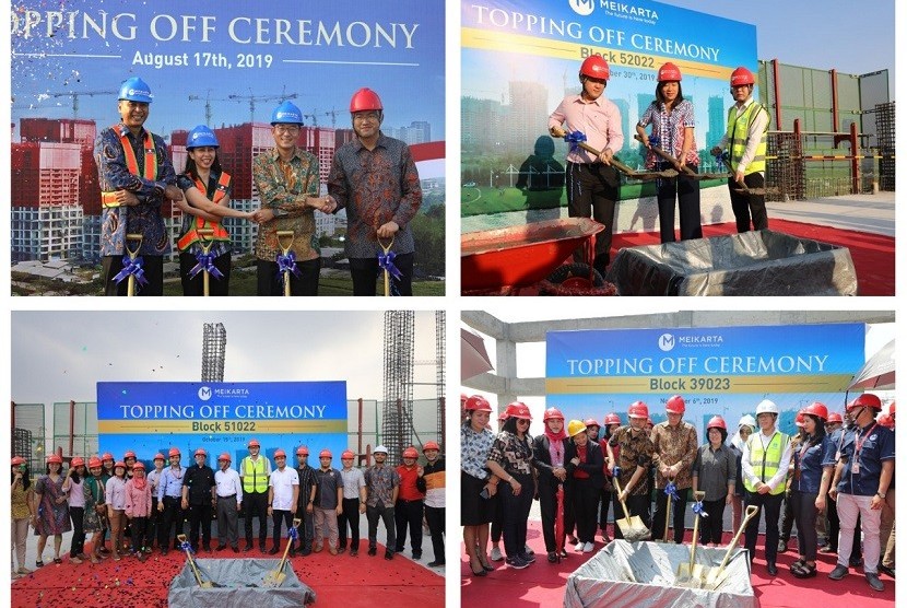 Topping Off Ceremony 10 tower Meikarta yang dilakukan Agustus - November 2019.