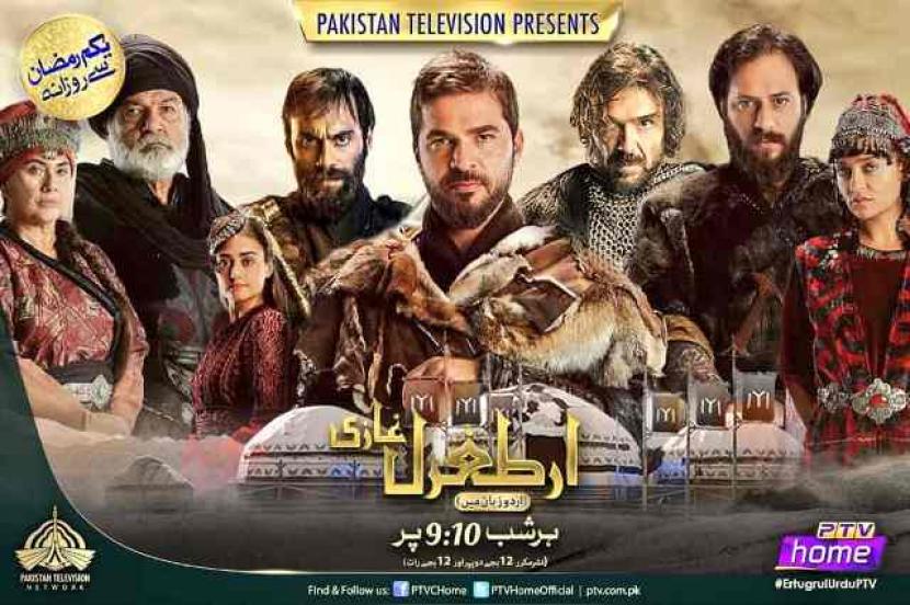 Serial Ertugrul Turki laris manis di televisi Pakistan.