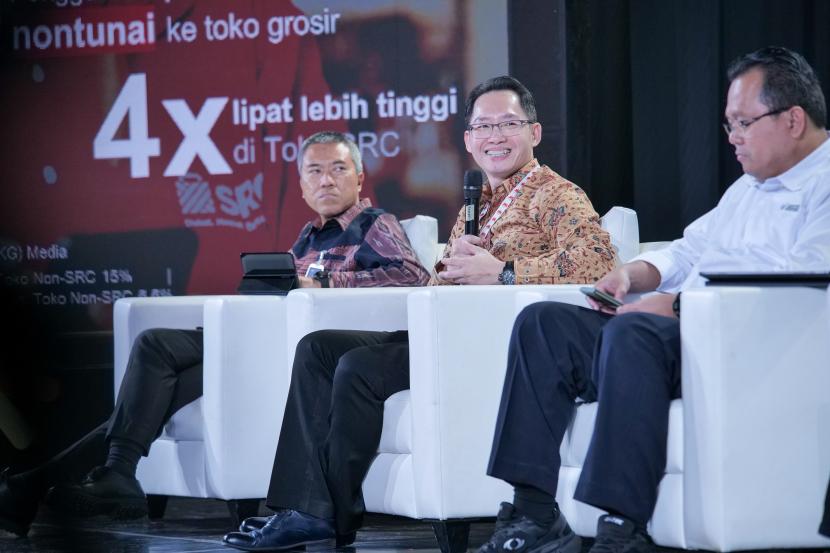 Sesi bertajuk UMKM Maju: Menuju Keberhasilan Lewat Digitalisasi dan Literasi Keuangan serta Perlindungan Sosial pada acara Pesta Rakyat UMKM Untuk Indonesia di Jakarta, Senin (22/7/2024).