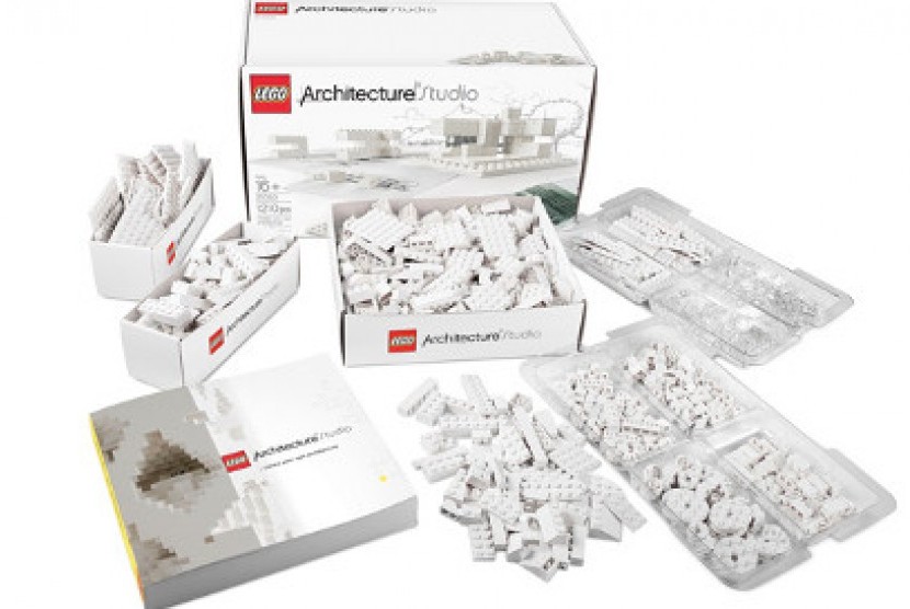 Set Lego 'Architecture Studio' dengan 1.210 balok putih tembus cahaya