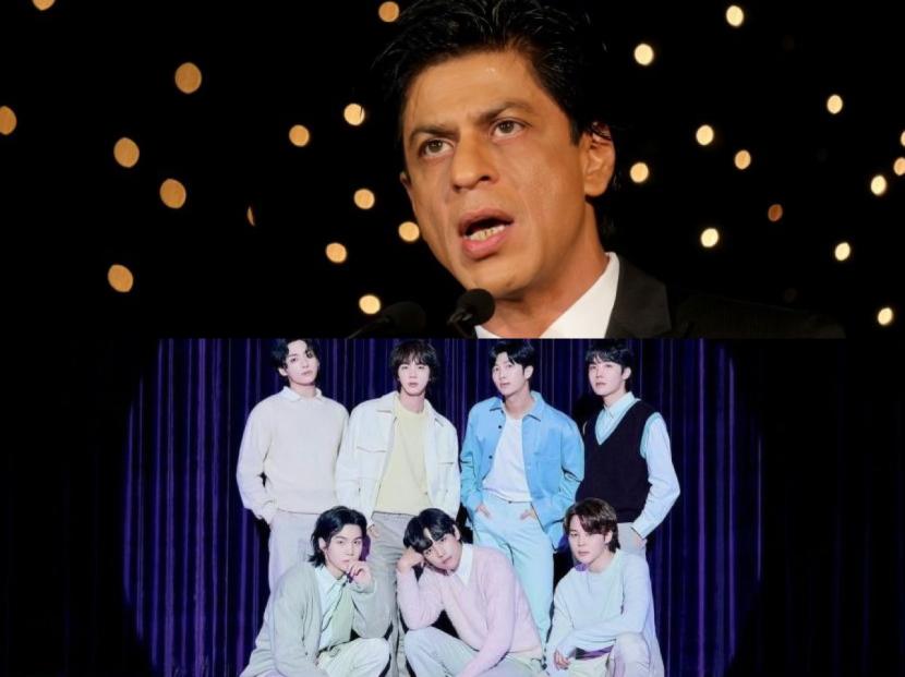 Shah Rukh Khan (atas) dan BTS (bawah). Nama BTS disebut oleh Shah Rukh Khan
