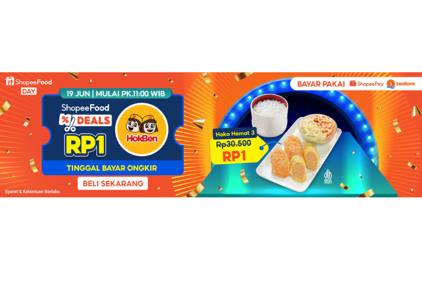    ShopeeFood bekerja sama dengan Hokben dengan menawarkan menu pilihan hanya dengan RP1.