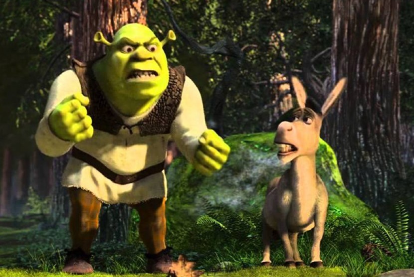 Salah satu adegan dalam film Shrek 2 memperlihatkan dua sahabat Ogre dan Donkeyy.