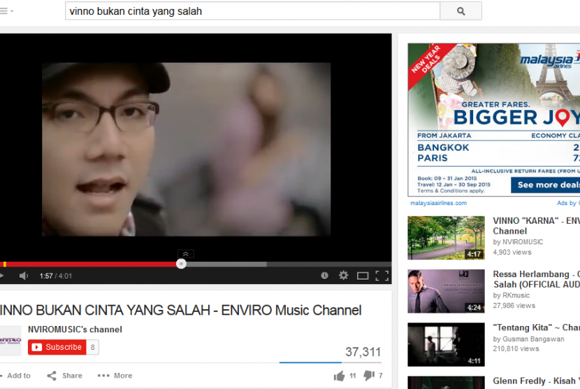 Single Vinno di YouTube, putra Komjen Budi Gunawan.