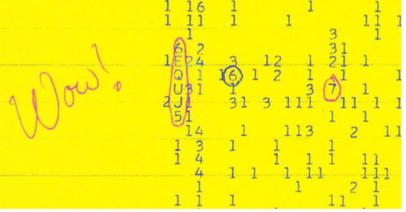 Sinyal berdurasi 72 detik yang diambil oleh radio teleskop Big Ear pada tahun 1977