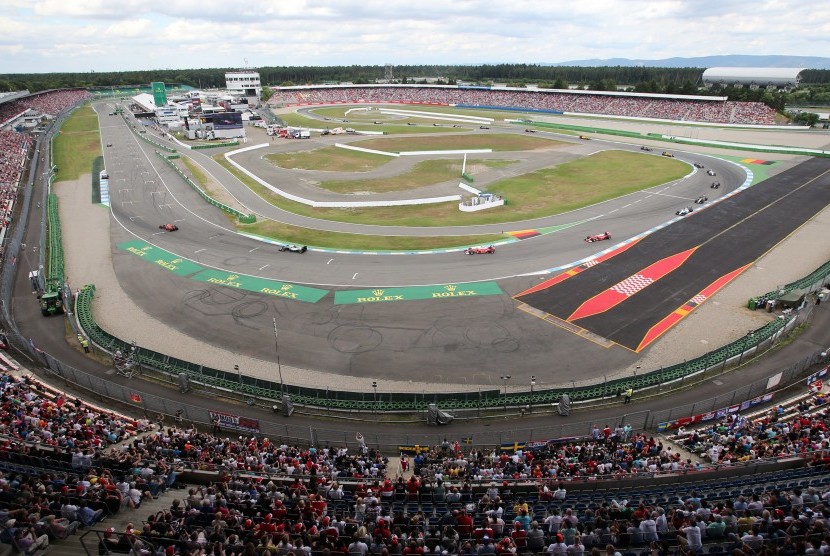 Sirkuit Hockenheim saat menggelar balapan F1 GP Jerman pada July 2016.