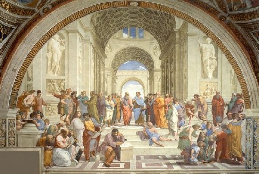 Plato merupakan seorang filsuf besar Yunani namun tetap besahaja. Sistem demokrasi Yunani kuno (ilustrasi).