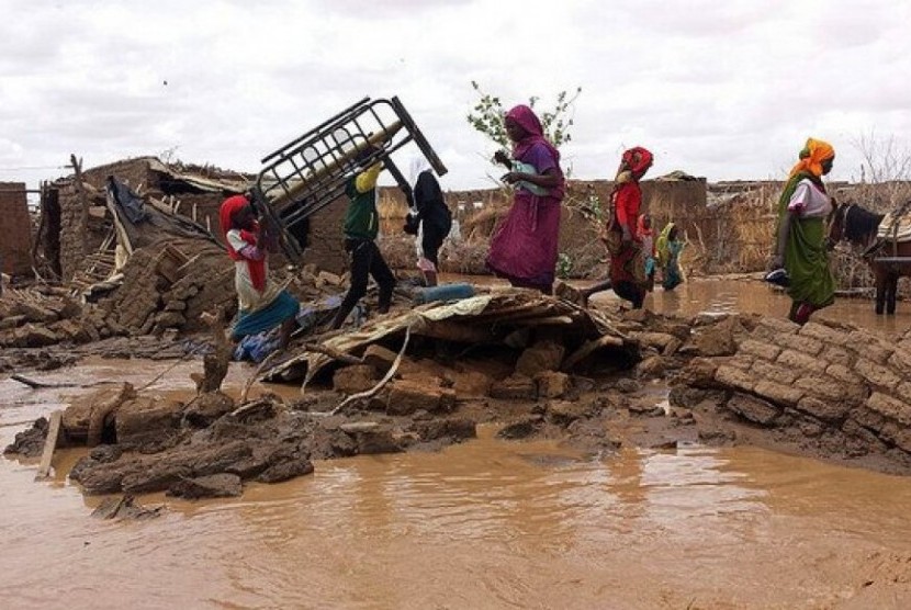 Situasi banjir bandang di Sudan.