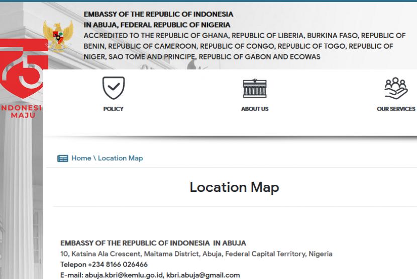 Situs KBRI Abuja, Nigeria.