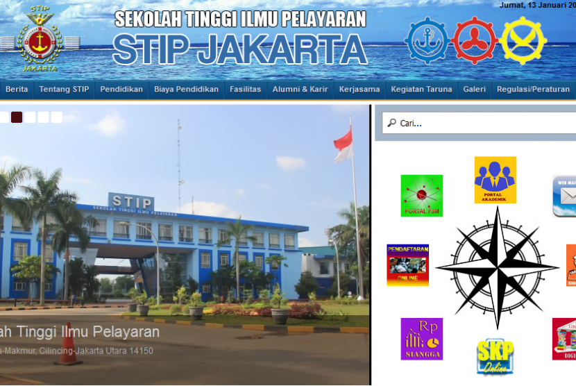 Situs resmi Sekolah Tinggi Ilmu Pelayaran (STIP).