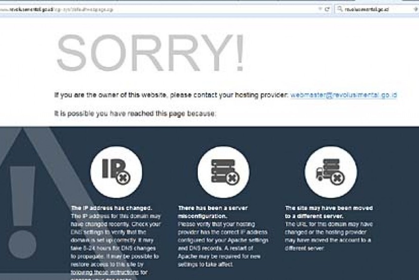 Situs revolusimental.go.id tidak bisa diakses. 