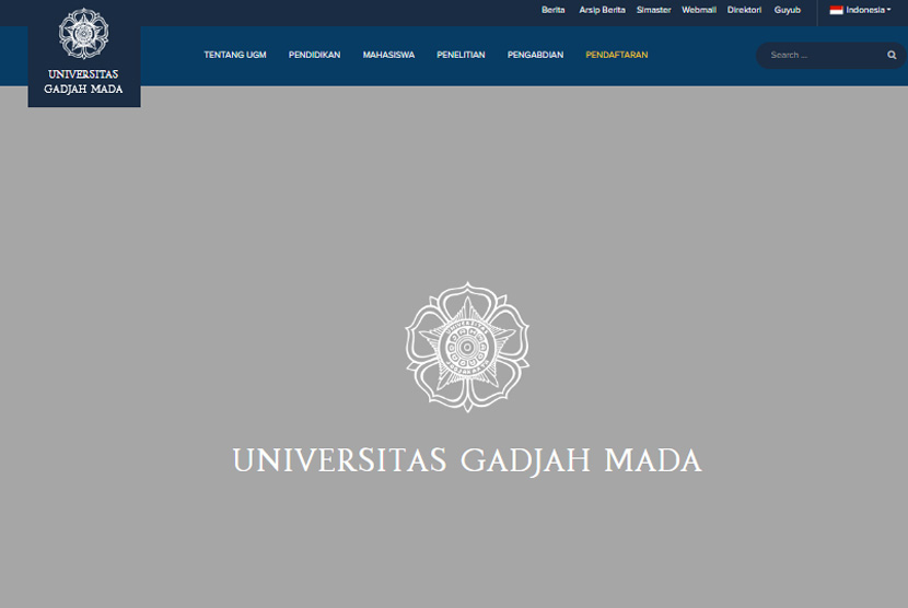 Situs web resmi Universitas Gajah Mada (UGM). 