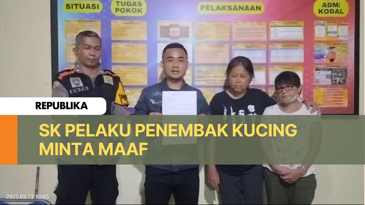 SK pelaku penembakan kucing meminta maaf melalui rekaman video.