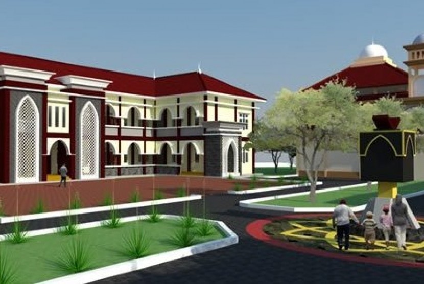 Sketsa bangunan pesantren Daarul Quran di Semarang.