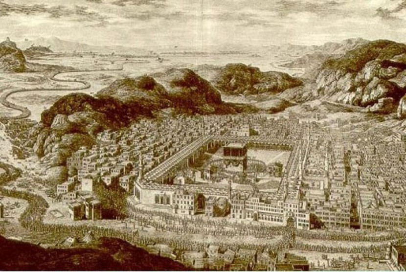 Sketsa suasana Makkah tahun 1850.