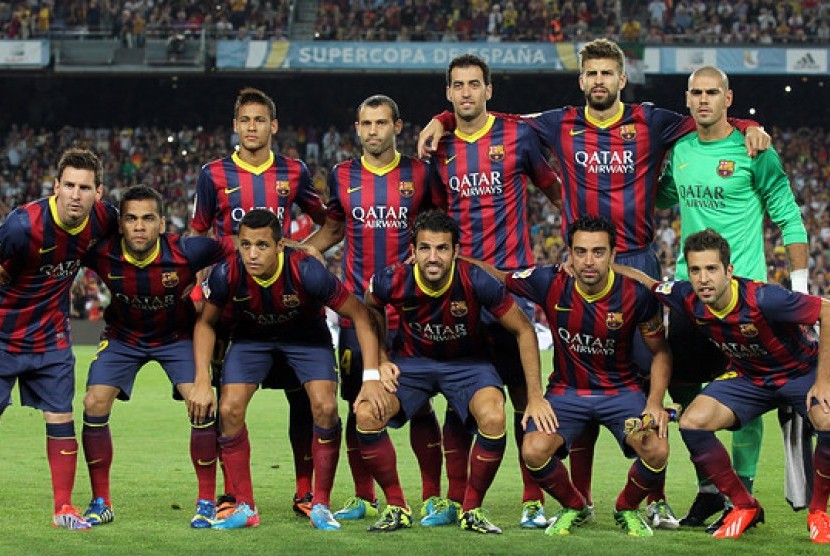Skuat Barcelona musim 2013/2014.