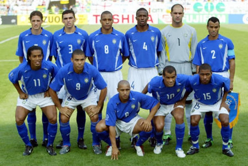 Skuat Brasil yang menjuarai Piala Dunia 2002.