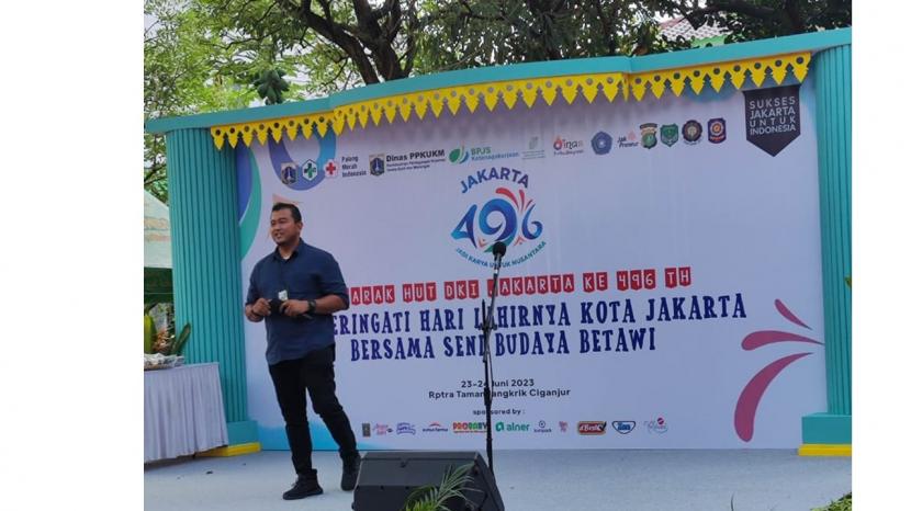 Sosialisasi BPJS Ketenagakerjaan dalam acara HUT Jakarta di Jagakarsa Jakarta Selatan