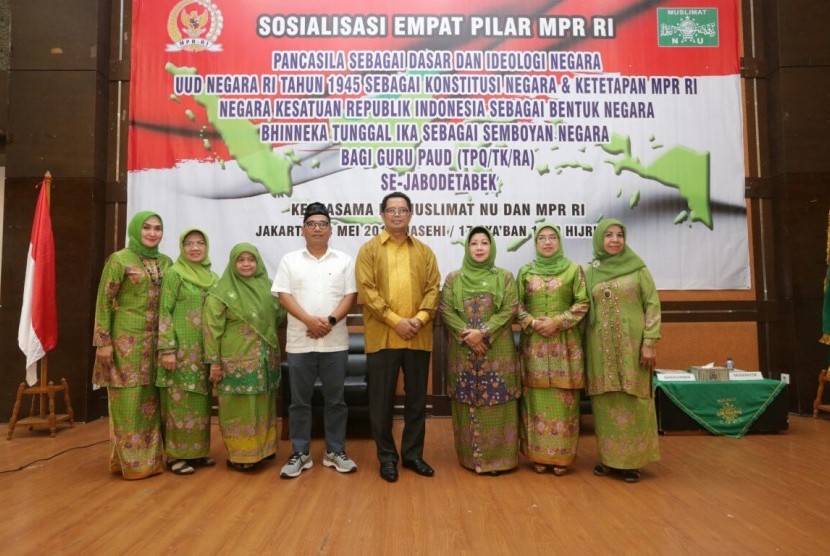 Sosialisasi Empat Pilar kepada ratusan anggota Muslimat NU, Jakarta, Rabu (3/4).