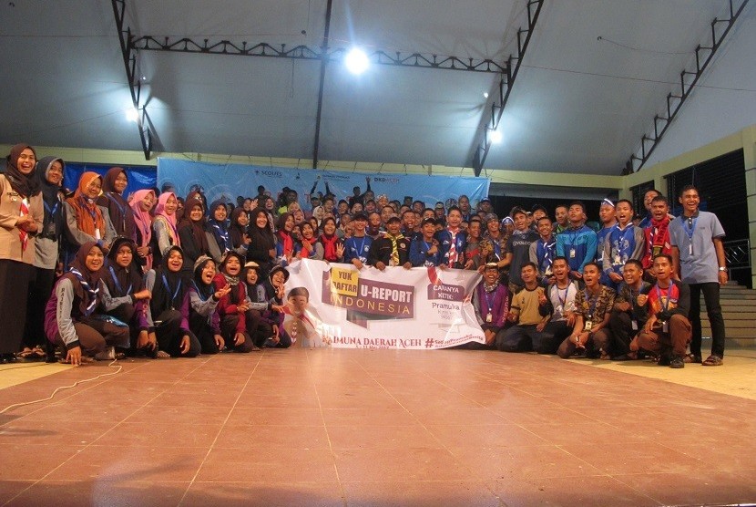 Sosialisasi U-Report pada anggota Pramuka Aceh