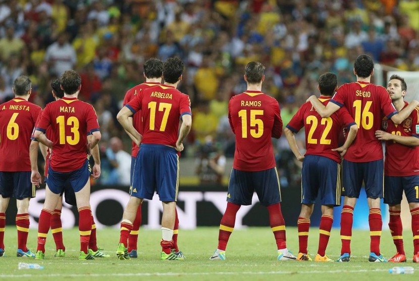 Spanyol, harus takluk dari Brasil di Piala Konfederasi 2013.