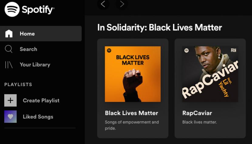 Spotify mendukung Blackout Tuesday.