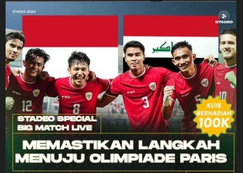 Stadeo Indonesia menggelar acara live room laga Timnas Indonesia U-23 melawan Irak U-23.