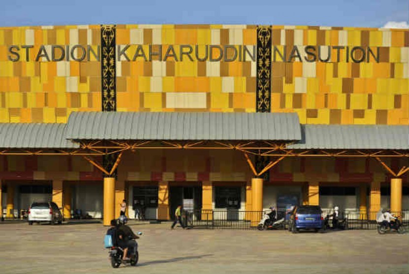 Stadion Kaharuddin Nasution di Pekanbaru, Riau.